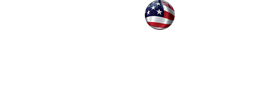 An american flag easter egg is floating in the air on a white background.