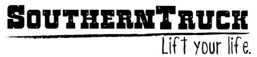 A black and white logo for southern truck lift your life