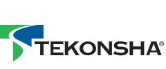 A blue and green logo for tekonsha on a white background.