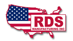 Logo of RDS Manufacturing Inc. featuring a USA map with the American flag and company name.