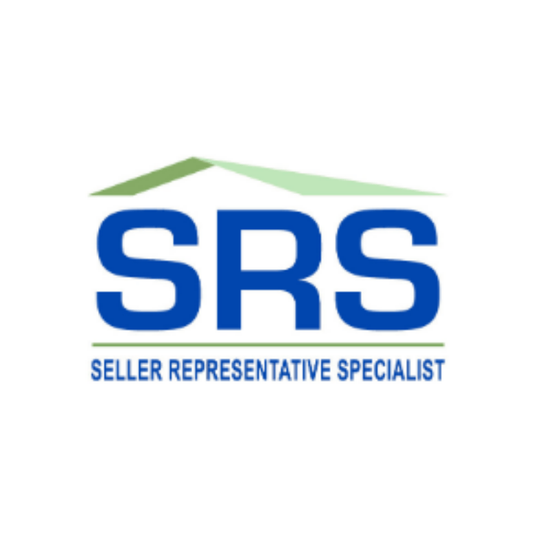 Blue SRS text with green roof outline, Seller Representative Specialist text below.