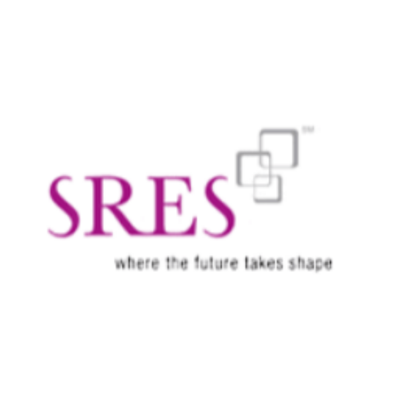 SRES logo: purple text,
