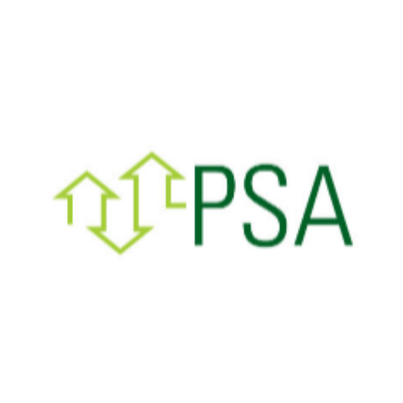 Green logo with two house outlines forming arrows, and the letters