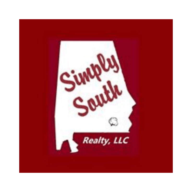 Logo for Simply South Realty, LLC. Alabama outline with 