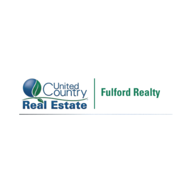 United Country Real Estate logo with Fulford Realty text. Blue, green, and white. Globe and leaf.