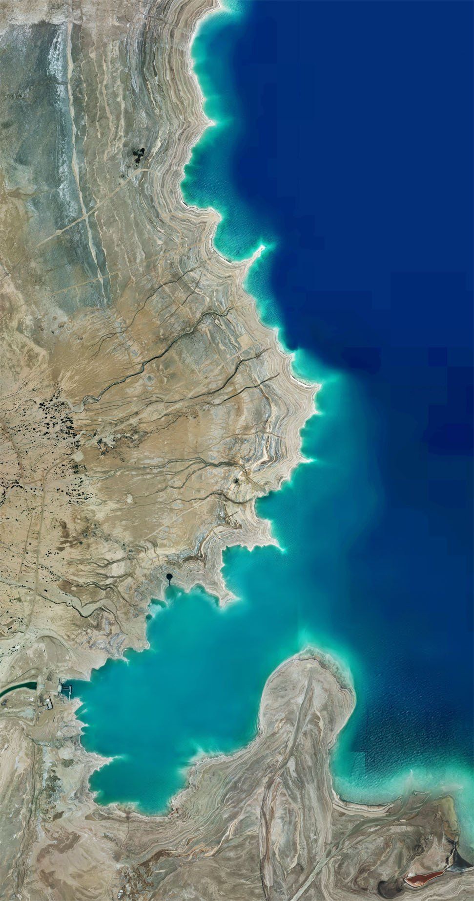 תצלום אוויר חוף ים המלח