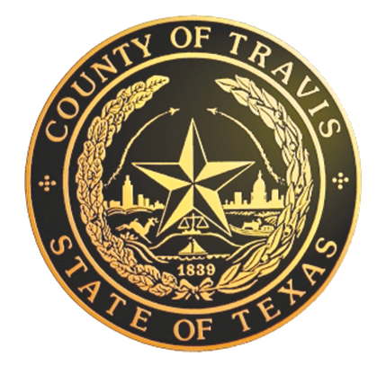 The seal of the county of Travis state of Texas