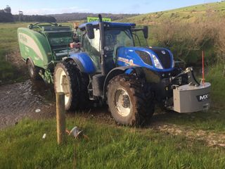 Johnstone Contracting baling baleage in Southland using film on film technology.