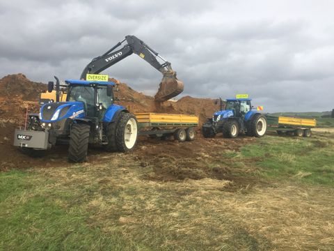 Johnstone Contracting Trailer services, cartage, transport, stacking Baleage, Hay, rock, waste materials etc