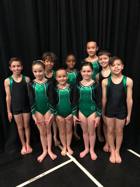 Group of gymnasts at the Neon Competition
