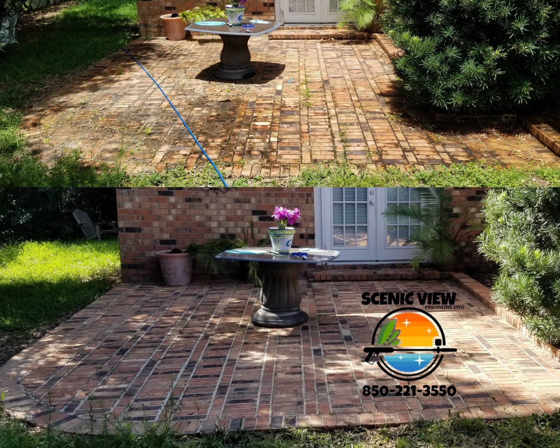Before And After Patio Cleaning — Pensacola, FL — Scenic View Pressure Pro