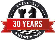 A logo that says chessbase 30 years in service of chess