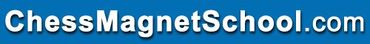 A blue background with the website chessmagnetschool.com