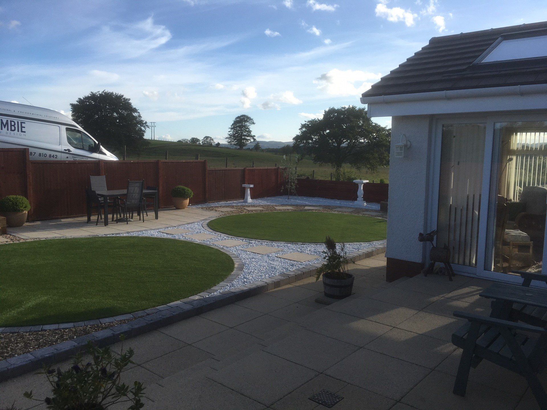 Garden surrounding bungalow