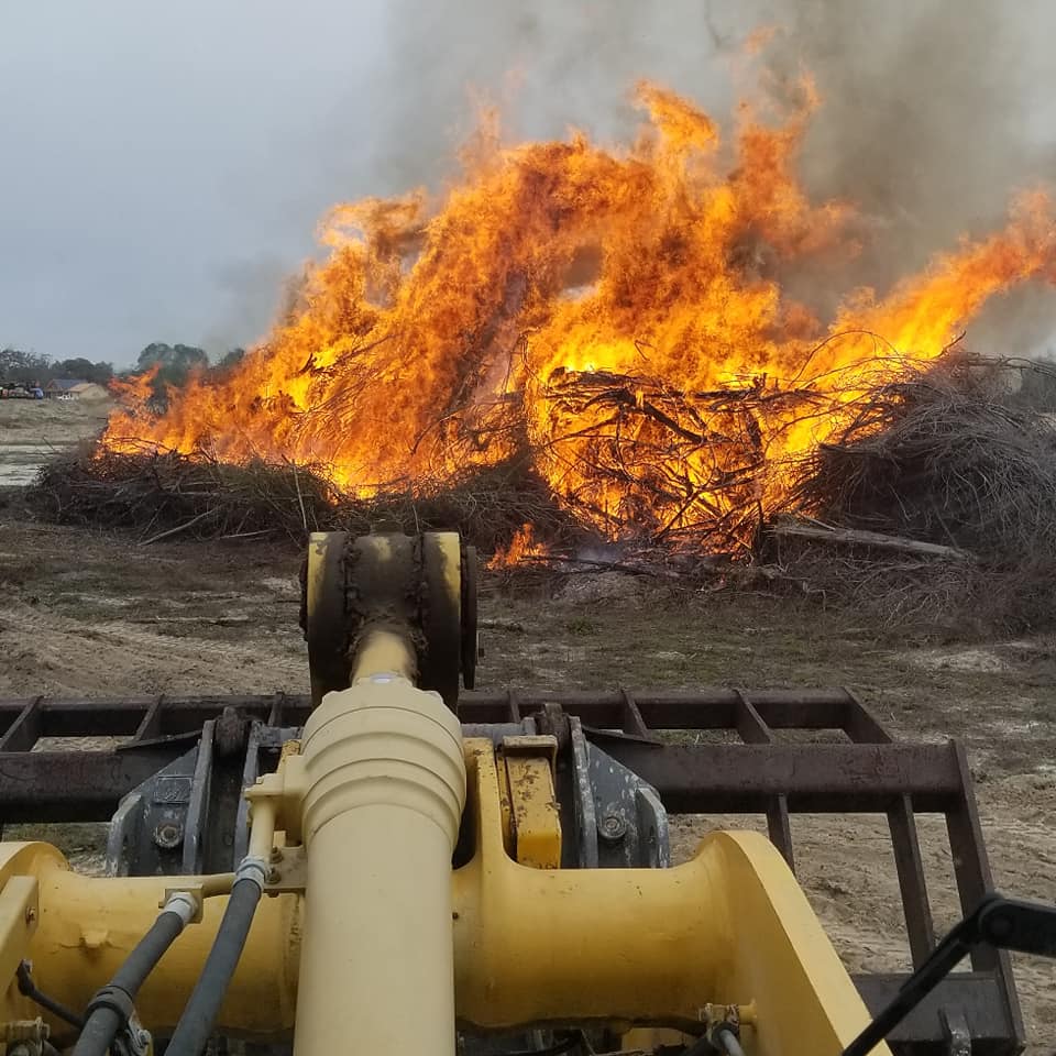 Earthwork — Dry Grass on Fire in Spring Hill, FL