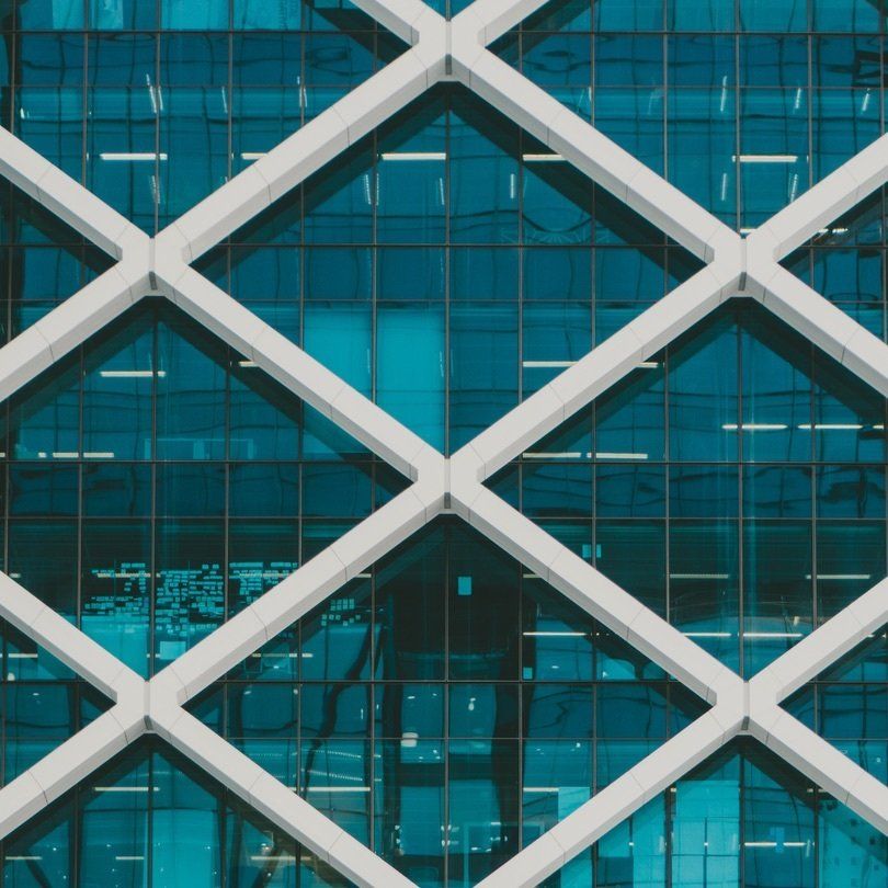 Outside structure of a modern skyscraper