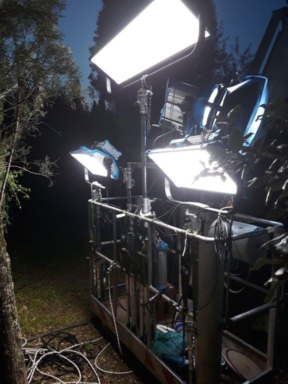 illuminazione per set cinematografici