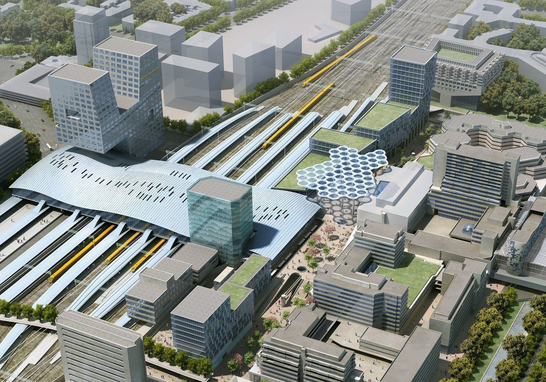 Stationsgebied Utrecht Artist Impression credits onbekend