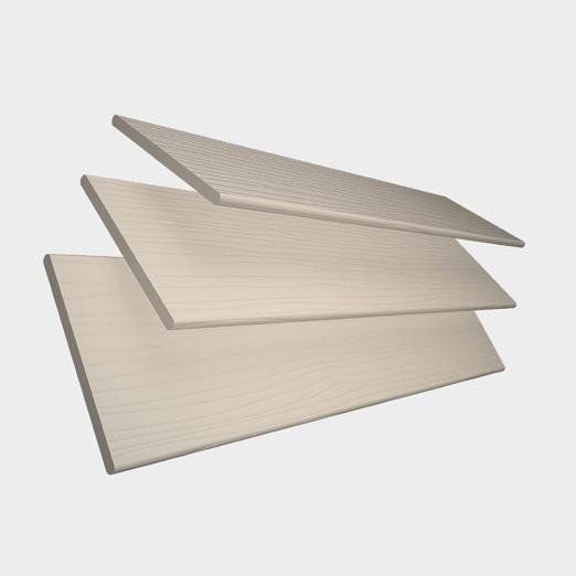 Three pieces of wood are stacked on top of each other on a white background