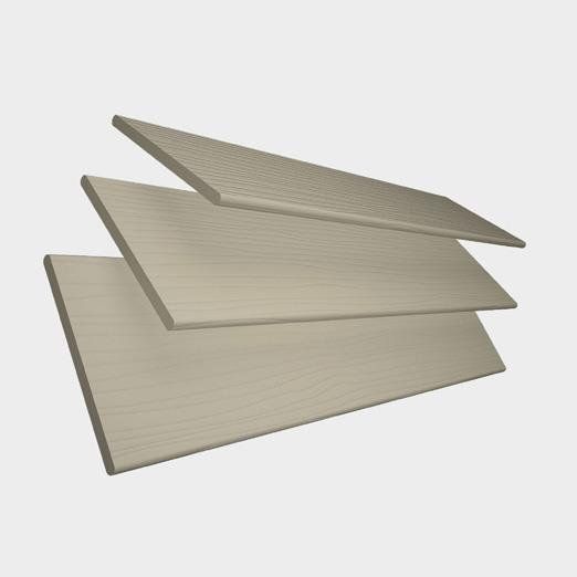 Three pieces of wood are stacked on top of each other on a white background