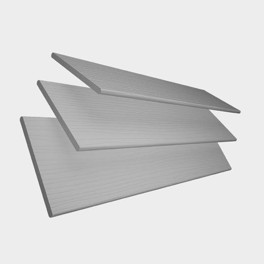 Three pieces of aluminum are stacked on top of each other on a white background