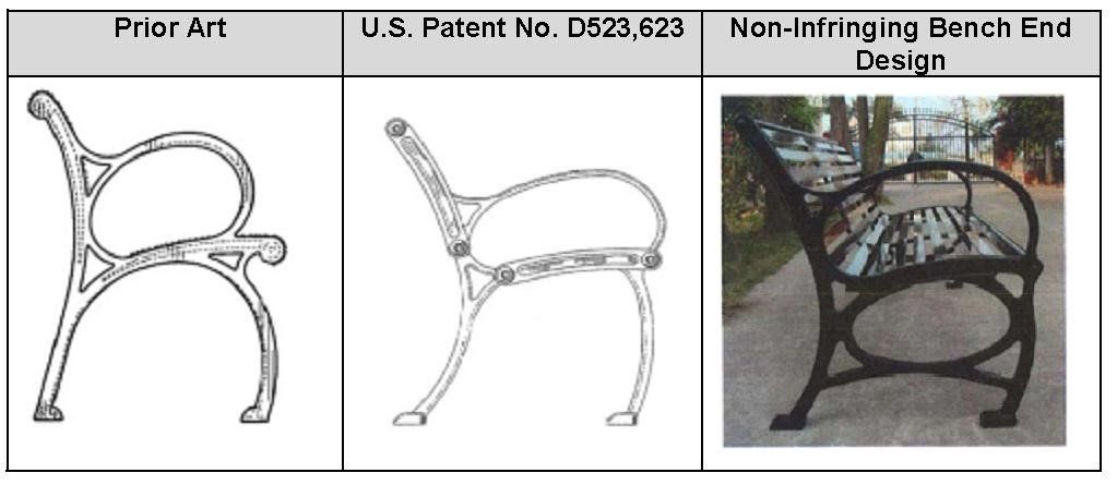 a drawing of a bench and a picture of a bench