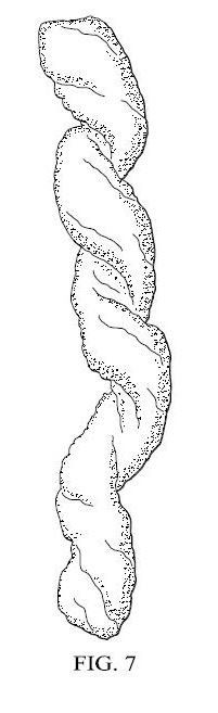 a black and white drawing of a swirl with the number 7 below it .