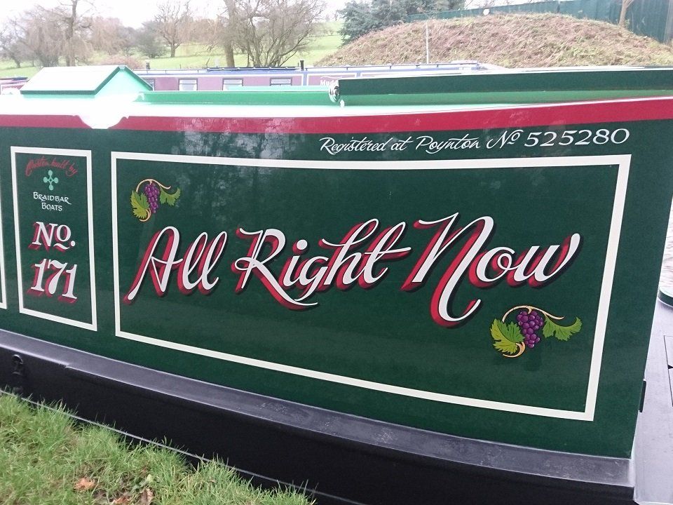 All Right Now exterior sign-writing
