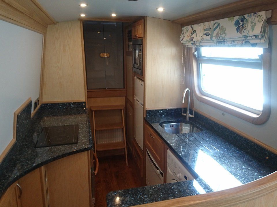 Blue Pearl galley with window view