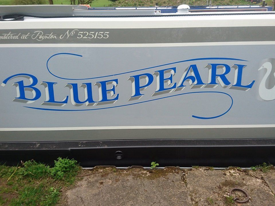 Blue Pearl sign writing