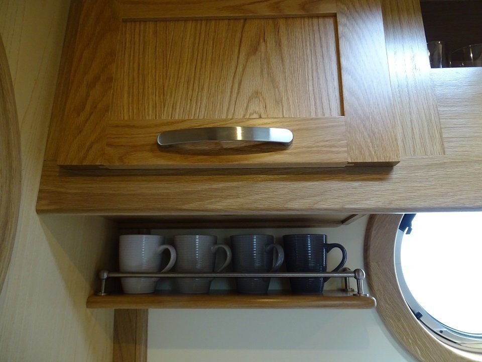 Narrowboat Megan's Jack kitchen cupboards