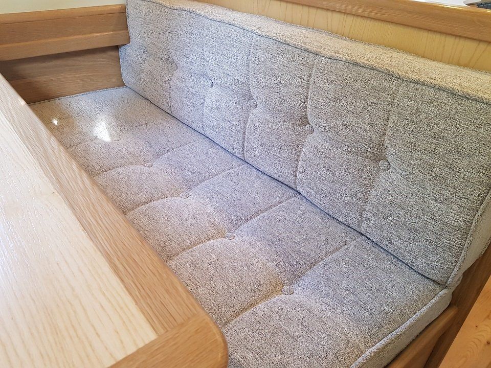 Narrowboat Megan's Jack soft furnishing dinnette