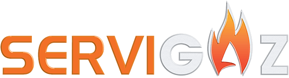 Un logo pour une entreprise appelée servigaz avec un feu au milieu