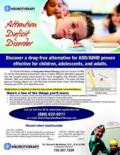 Attention Deficit Disorder Banner — East Brunswick, NJ — Integrative Neurotherapy