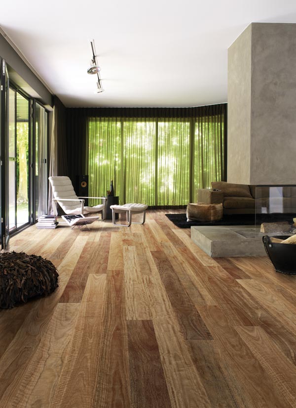modern sitting area with wood laminate