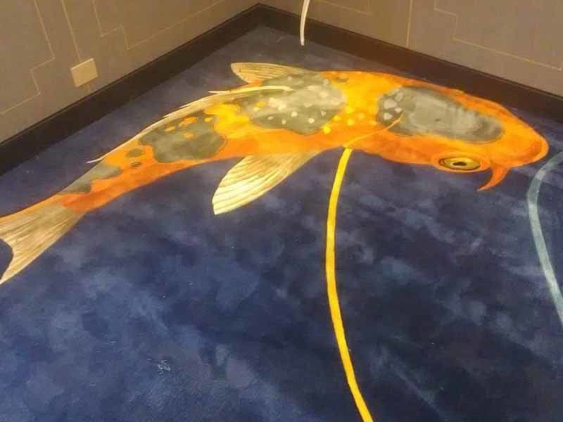 close up of floor fish carpet design