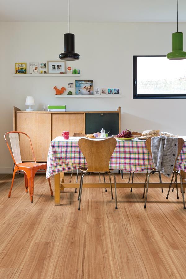 kitchen with new vinyl plank flooring