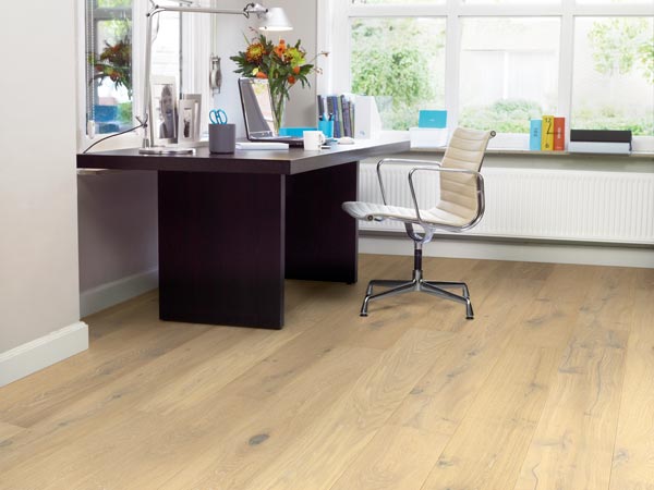 Office area with light timber floors
