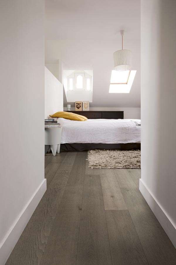 hallway with grey toned timber