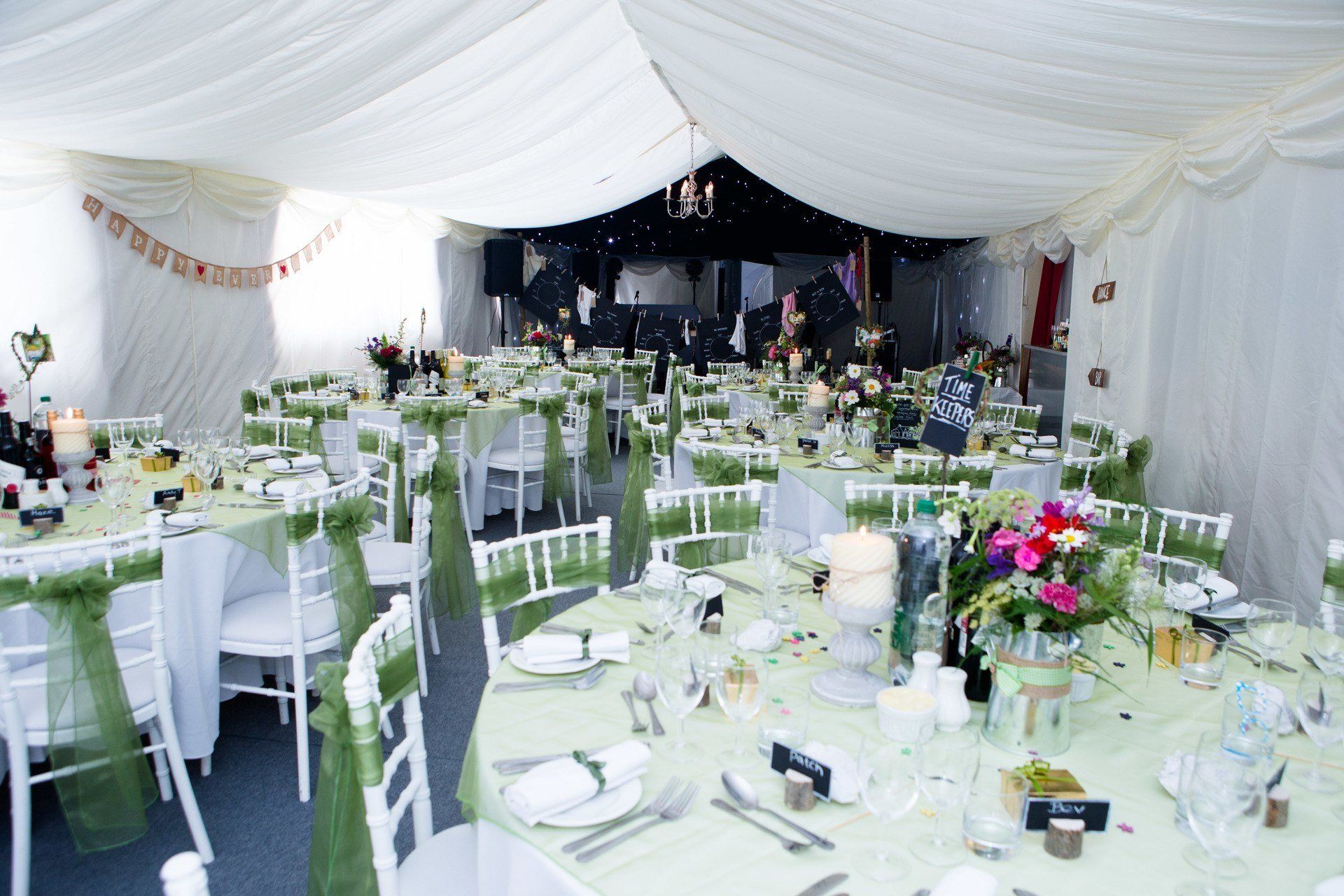 village hall wedding venue into marquee