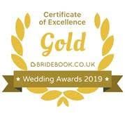 The certificate of excellence for the wedding awards 2019 is gold.