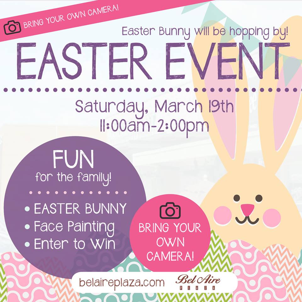 A poster for an easter event on saturday march 19th