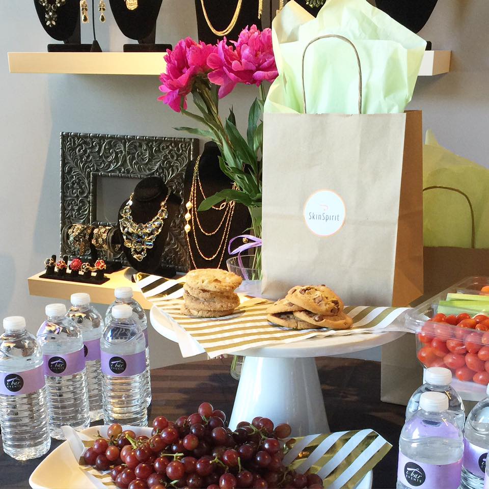 A table with a bag that says ' tasty ' on it
