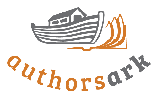 A logo for authorark with a boat and a book.