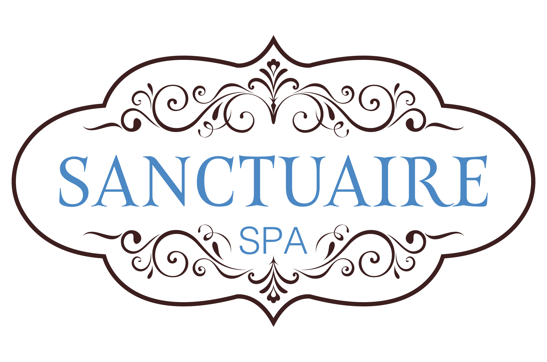 A logo for a spa called sanctuaire spa