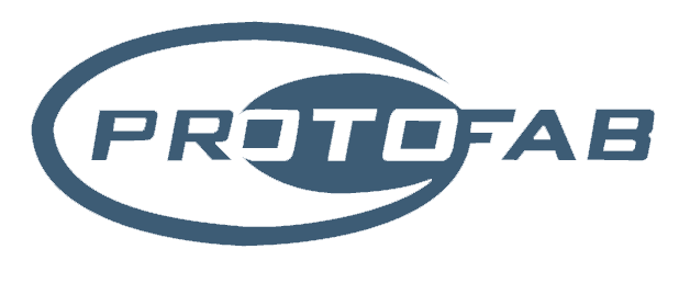A logo for protofab is shown on a white background.