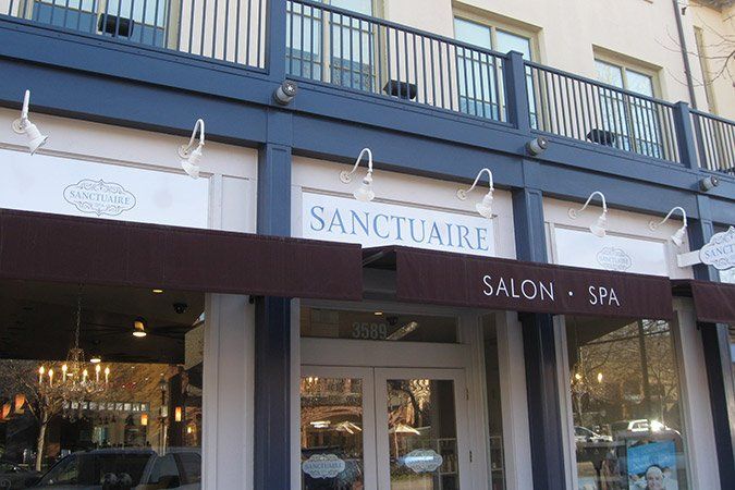 The front of a salon and spa called sanctuaire