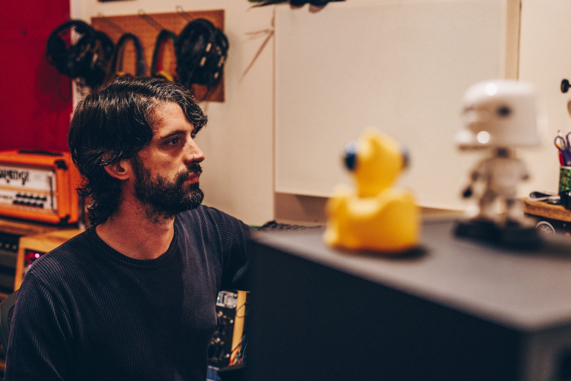 Julio Maas-Palmer, associate producer at New Cut in the control room.