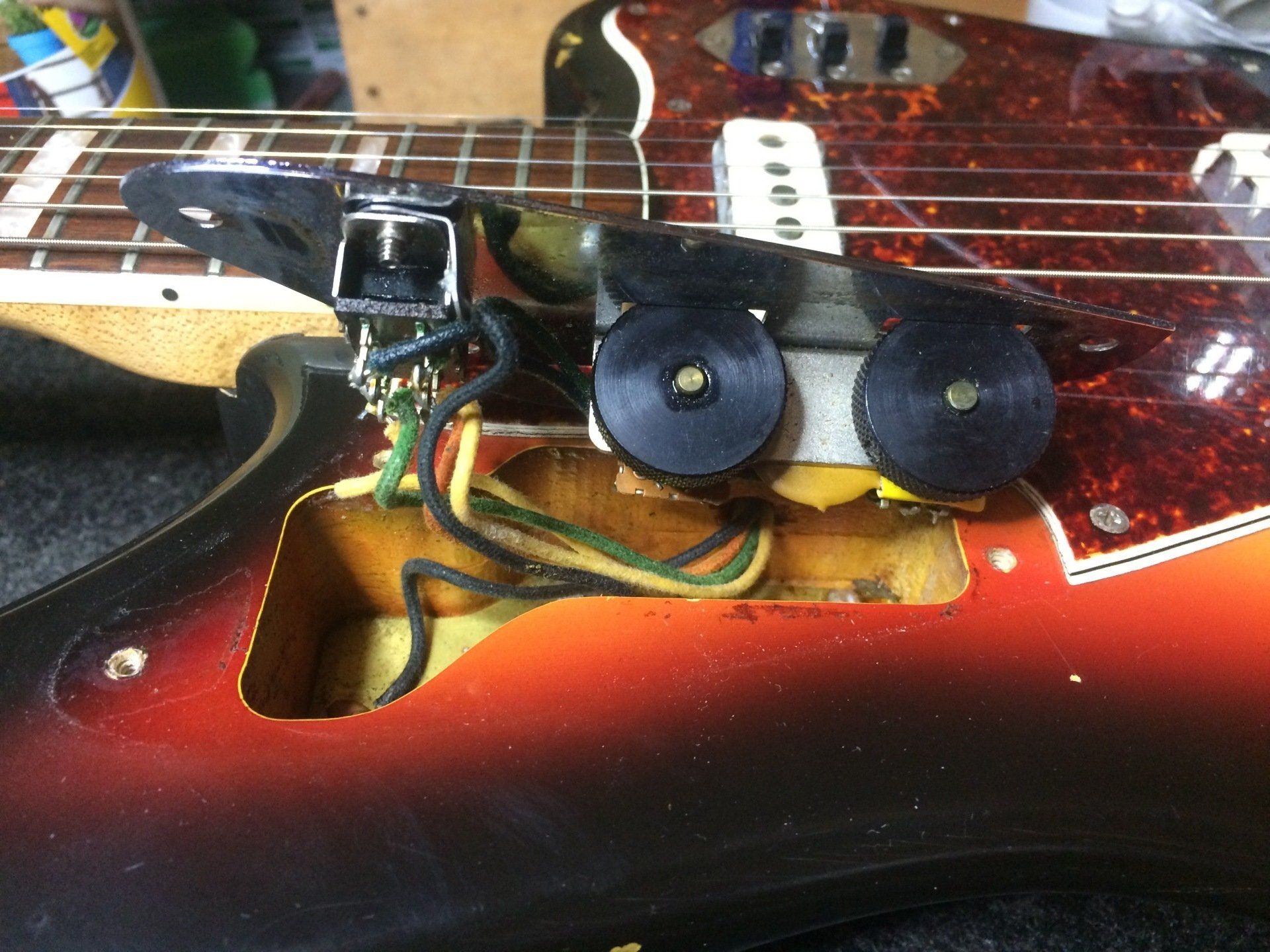 Replacing a switch on a sunburst fender jaguar