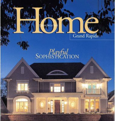 A large house is on the cover of a home magazine